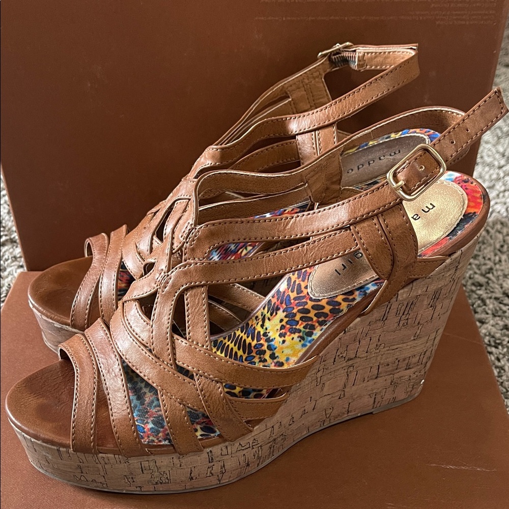 Madden Girl Tan Wedge Sandals